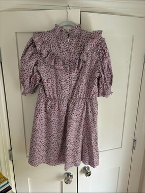 Pink Floral Ruffle Dress